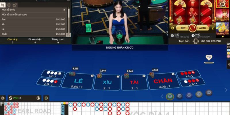 Giao diện chơi xóc đĩa tại bbin live casino GK88